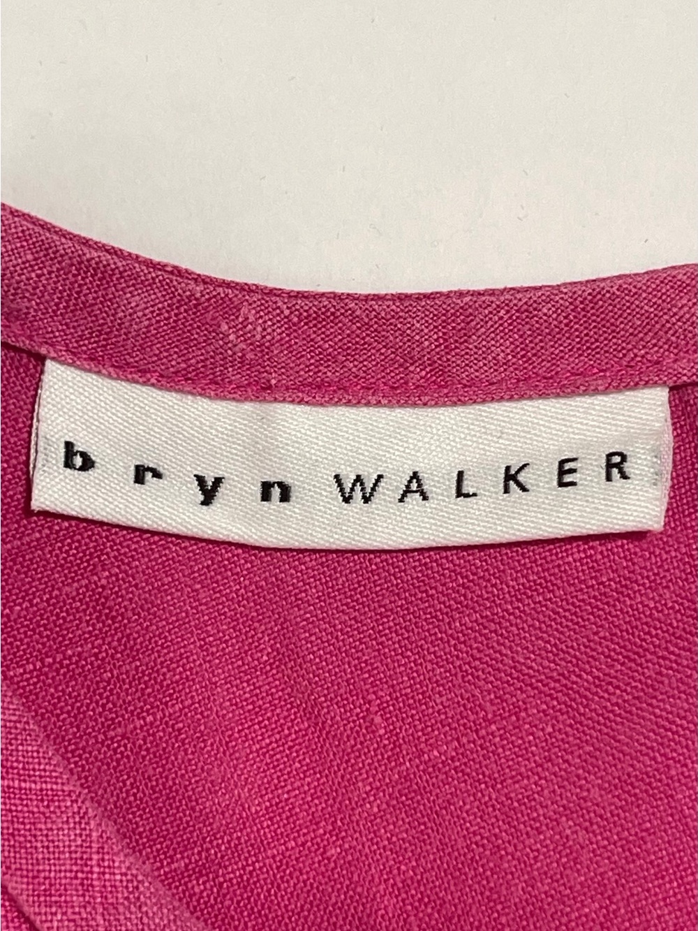 Bryn Walker 100% Linen Fuchsia Pink Sleeveless Swing Top M Lagenlook Relaxed * - Picture 4 of 9